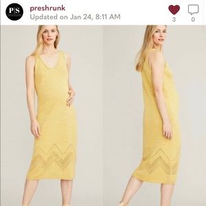 Hatch Maternity Grow w/You Camilla Knit Sleeveless Midi Dress Yellow Sz 1 (S/M)